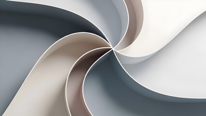 Abstract swirling ribbons in neutral tones creating a dynamic and elegant background design.