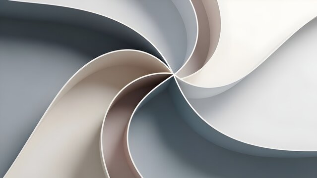 Abstract swirling ribbons in neutral tones creating a dynamic and elegant background design.