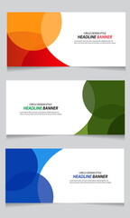 A simple web banner set with a modern, minimalist circle shape. eps 10