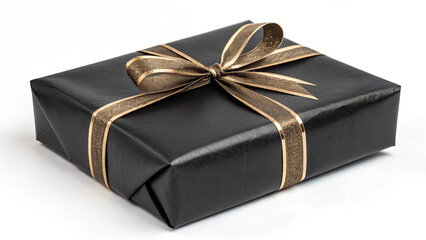 Black gift box on white background