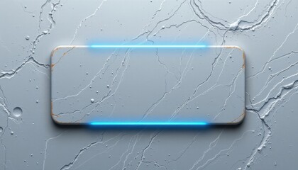 frosted silver grey 122: soft mercury grey, glazed frost ceramic, soft silver blue glow, accented with light blue grain tint, composition: central badge area with ample margin