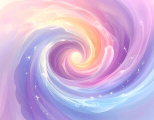 Swirling, radiant abstract art with pastel colors creating a vortex