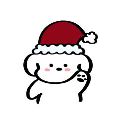  Cute Christmas Cartoon Character with Santa Hat