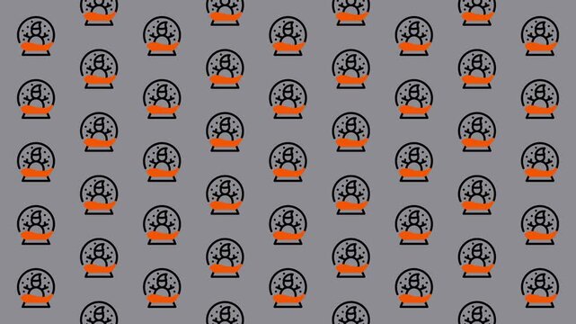 Halloween Pattern Background with Spooky Snow Globes.