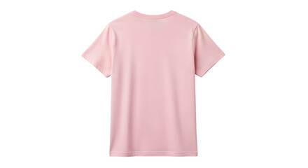 Back view of a plain light pink t shirt on black