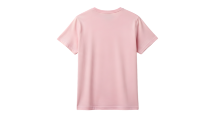 Back view of a plain light pink t shirt on black
