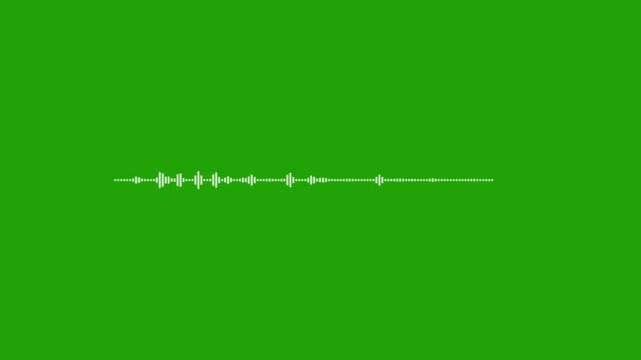 4K animated sound wave spectrum on green screen background