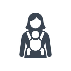Mother Wearing Baby Carrier Icon