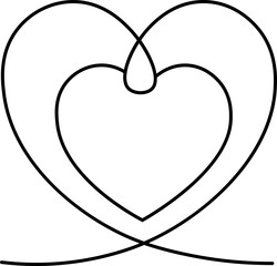 heart vector outline and shape. Valentine's day.