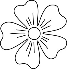 flower vector outline and shape. Valentine's day.