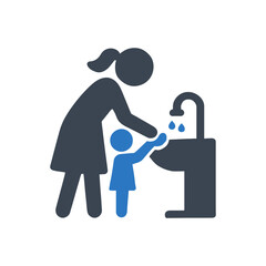 Helping Child Wash Hands Icon