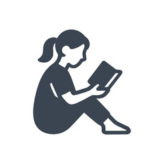 Reading Book On Floor Icon