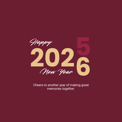 Festive happy new year banner design with bold typography and celebratory elements