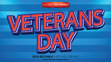 3d text effect veterans day theme