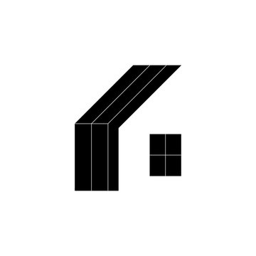 Art & Illustration, half right triangle house logo