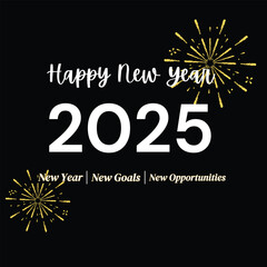 Festive new year celebration graphic with colorful elements