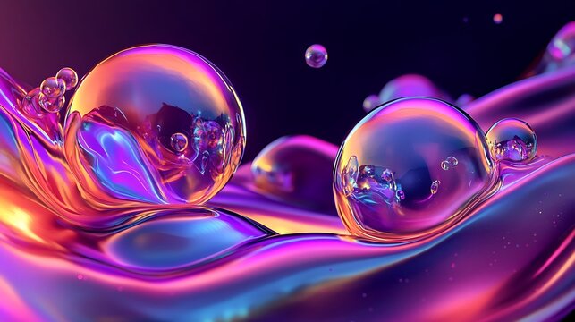 Colorful glowing liquid bubbles abstract with vibrant smooth shapes
