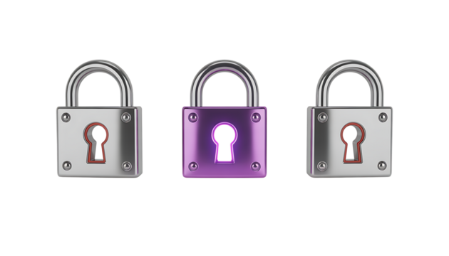 3D Rendered Padlocks for Security and Protection 
