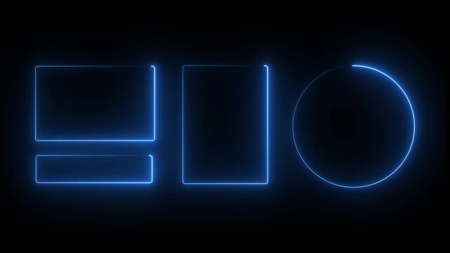 Neon frame liquid glass, glass panel set for mobile and web app, tech board frame in futuristic style. HUD element interface, vector illustration. Light glass  banner collection with glow effect. 4k