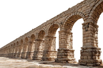 Historical aqueduct isolated on transparent background