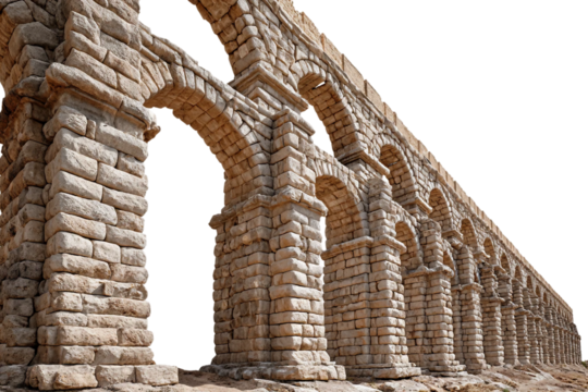 Water channel aqueduct isolated on transparent background