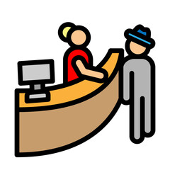 Reception Desk Vector Filled Icon Design