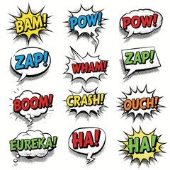 Comic Action Words Pack &ndash; Bam Pow Zap Crash