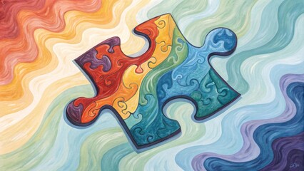 abstract colorful background with puzzle