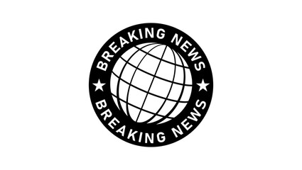 Breaking news earth symbol , lack isolated silhouette