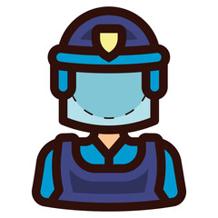 riot police icon illustration