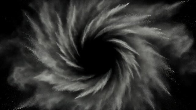 Realistic Dust Tornado Vortex Isolated on Black Background