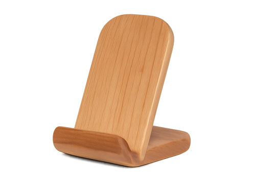 Minimalist wooden smartphone and tablet stand offering elegant desktop organization