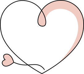heart vector outline and shape. Valentine's day.