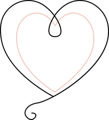 heart vector outline and shape. Valentine's day.