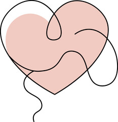 heart vector outline and shape. Valentine's day.
