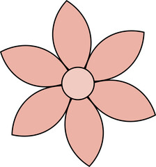 flower vector outline and shape. Valentine's day.
