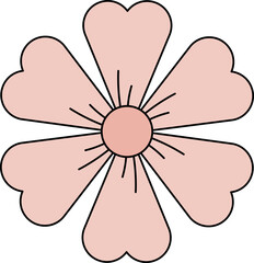 flower vector outline and shape. Valentine's day.