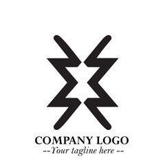 Obraz premium Sleek Electrical Logo Symbol on a Clean White Background for Modern Branding Design Elements Art