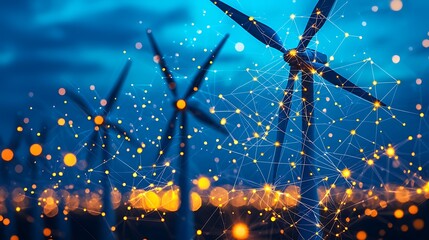 Wind Turbines and Digital Network for Renewable Energy Generation and Smart Grid Technology