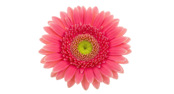 Isolated pink gerbera flower with green center, bright and vibrant, beauty in nature