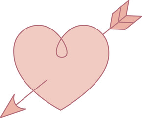 arrow and heart vector. Valentine's day.