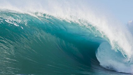 High-power waves floated white foam on the sea. - Powered by Adobe