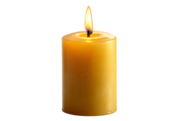 Dripping wax candle isolated on transparent background