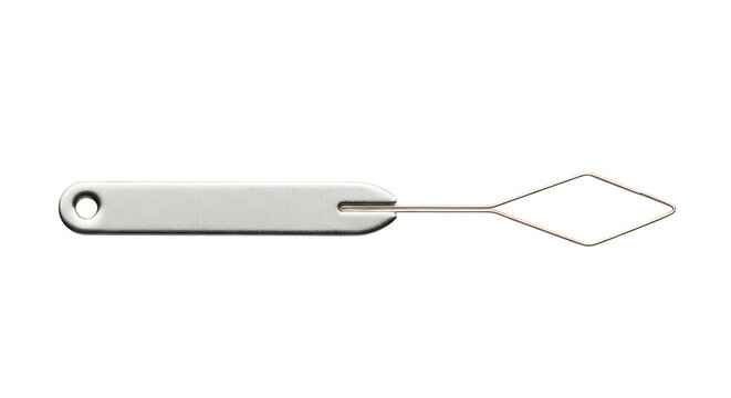 Silver bodkin tool for fabric threading isolated on transparent background