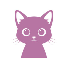 Cartoon cat vector logo design, Cute cat silhouette, modern creative logo, half off moon, minimalist, vector illustration, flat design, cut out vector icon, black cat with big eyes, simple design, 