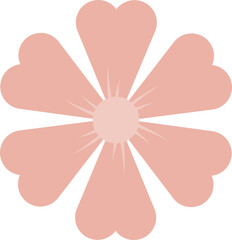 flower vector outline and shape. Valentine's day.