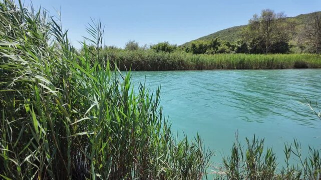 Amazing view of The mouth of the Acheron river at Ammoudia village, Epirus, Greece