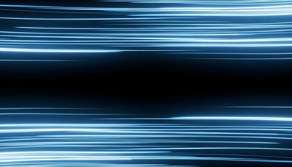 Abstract Blue Fiber Optic Light Speed Background with Central Copy Space for 5G and 6G Communication
