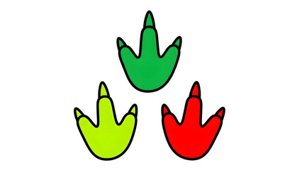 Fototapeta premium Set of 3 dinosaur footprints vector