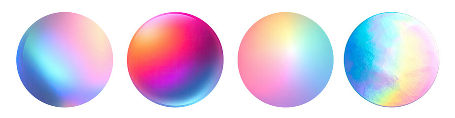 Collection of Colorful Global Shape decoration spheres on a white background for web design and background element